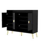 Wooden Modern Shoe Cabinet with Doors and Adjustable Shelves