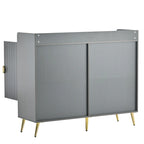 Wooden Modern Shoe Cabinet with Doors and Adjustable Shelves