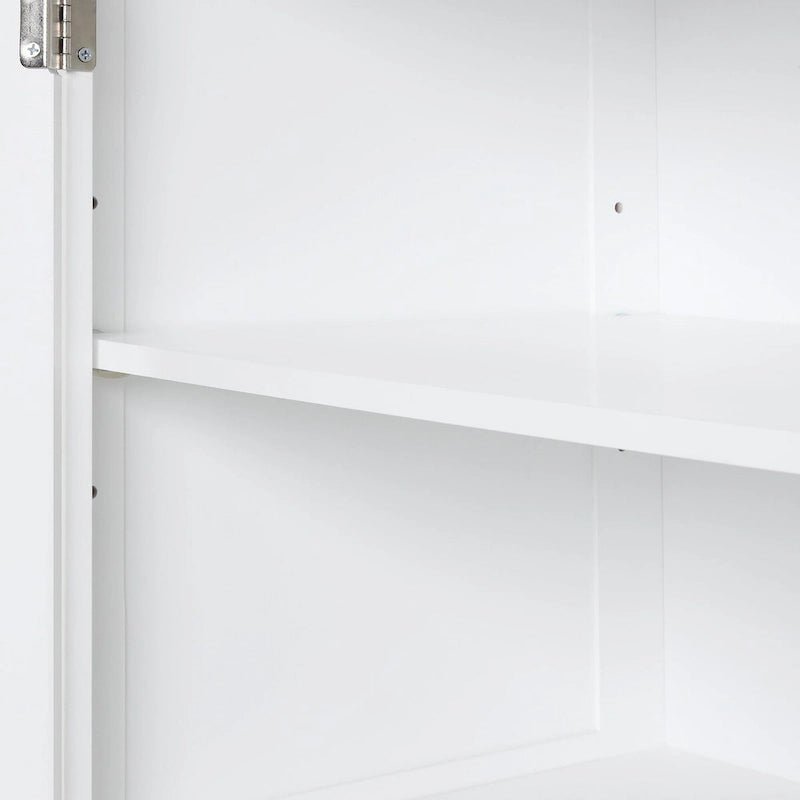 61 Tall Wood 1-door Bathroom Cabinet with Drawers and Adjustable Shelves