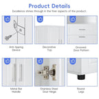 Tall Bathroom Cabinet with Laundry Basket Large Storage Space Tilt-Out Laundry Hamper and Upper Storage Cabinet