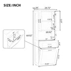 Tall Bathroom Cabinet with Laundry Basket Large Storage Space Tilt-Out Laundry Hamper and Upper Storage Cabinet