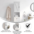Freestanding Bathroom Tall Linen Tower Storage Organizer with Shelves