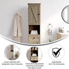 Freestanding Bathroom Tall Linen Tower Storage Organizer with Shelves