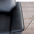 Furniture of America Marty Modern Leather Match Manual Reclining Sofa with Flared Padded Arms