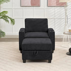 Chenille Storage Single Sofa with a Removable Ottoman