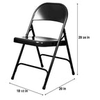 Hampden Furnishings Bernadine Collection Metal Round-Backed Folding Chair, Pack of 4