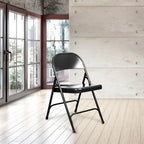 Hampden Furnishings Bernadine Collection Metal Round-Backed Folding Chair, Pack of 4