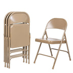 Hampden Furnishings Bernadine Collection Metal Round-Backed Folding Chair, Pack of 4