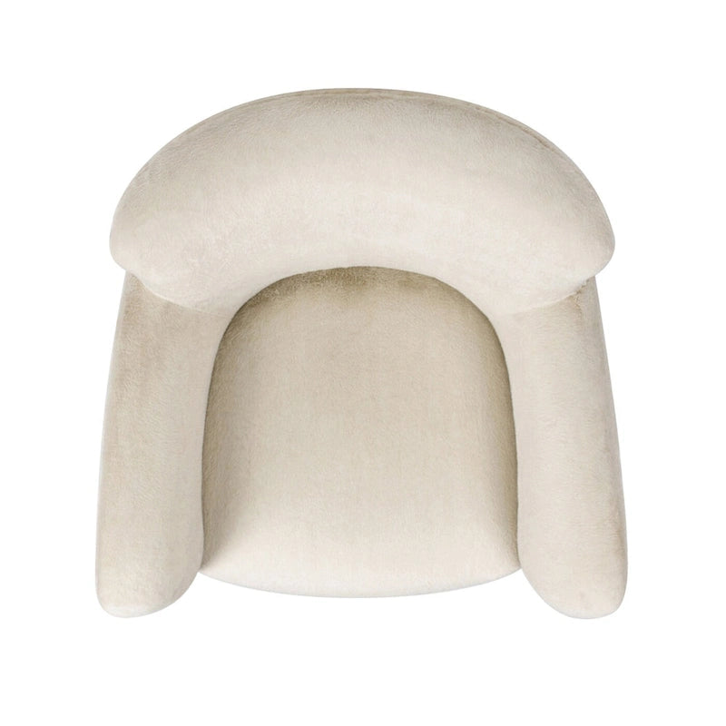 Wolffe 32 Transitional Faux Fur Upholstered Curved Arm Accent Chair