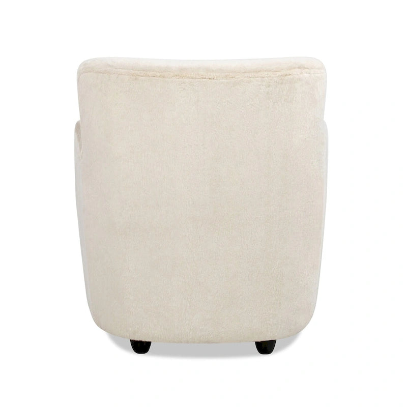 Wolffe 32 Transitional Faux Fur Upholstered Curved Arm Accent Chair