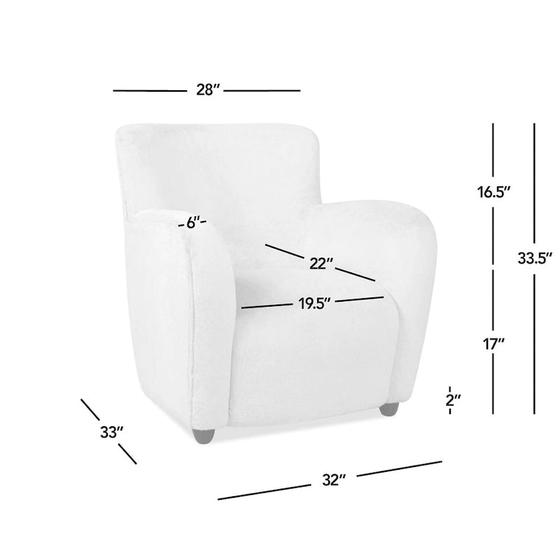Wolffe 32 Transitional Faux Fur Upholstered Curved Arm Accent Chair