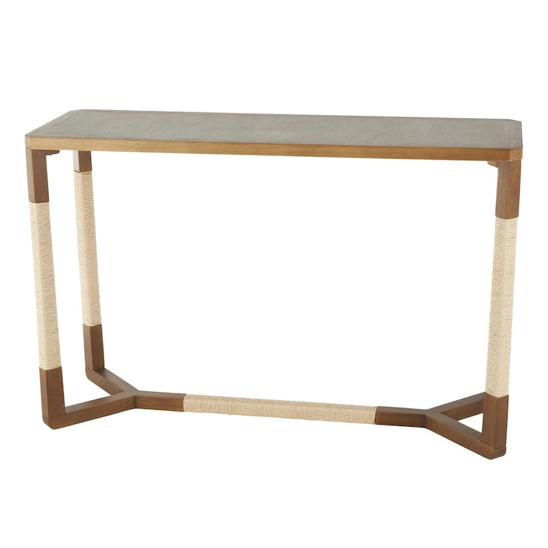 Wooden Console Table with Rope Wrapped Frame - Brown - Roche River Decor