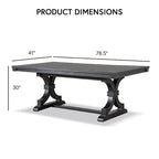 Furniture of America Kieran Farmhouse 5-Piece Black Wooden Dining Set