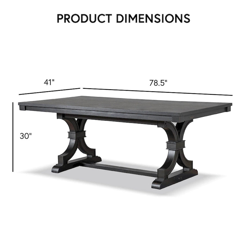 Furniture of America Kieran Farmhouse 5-Piece Black Wooden Dining Set