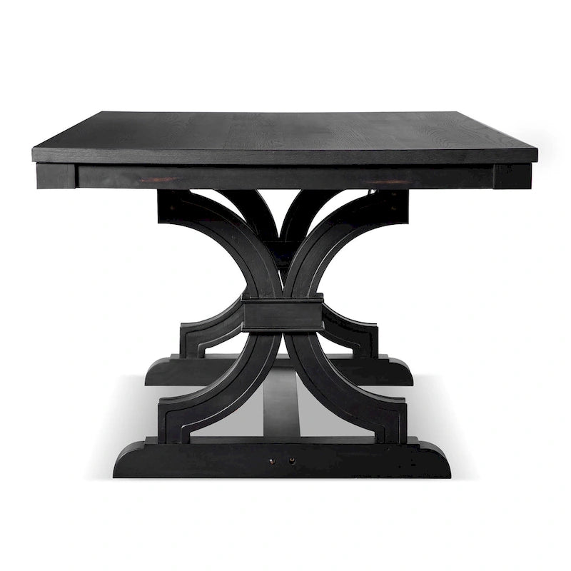 Furniture of America Kieran Farmhouse 5-Piece Black Wooden Dining Set