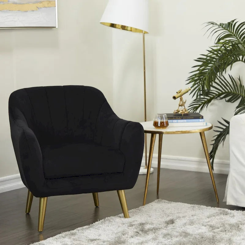Polyester Living Room Accent Chair - Black, Blue, or Yellow - Roche River Decor