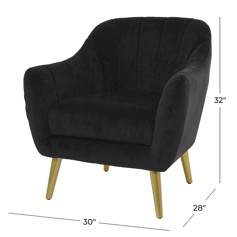 Polyester Living Room Accent Chair - Black, Blue, or Yellow - Roche River Decor