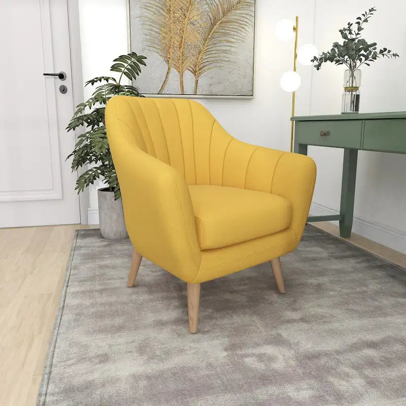 Polyester Living Room Accent Chair - Black, Blue, or Yellow - Roche River Decor