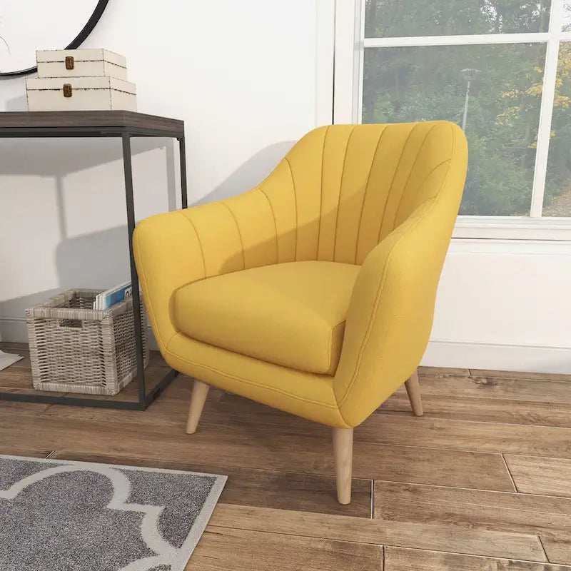 Polyester Living Room Accent Chair - Black, Blue, or Yellow - Roche River Decor