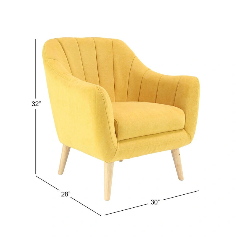 Polyester Living Room Accent Chair - Black, Blue, or Yellow - Roche River Decor