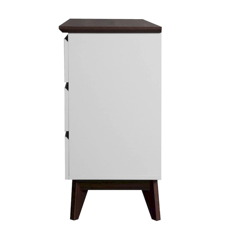 6-Drawer Double Dresser with Wide Drawers,White Dresser for Bedroom, Wood Storage Chest of Drawers for Living Room Hallway
