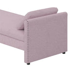 Modern Upholstered Chaise Lounger Daybed with Pillows Small Single Daybed,No Mattress Needed,Linen Fabric