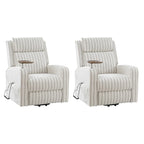 Darrell Modern Lift Assist Massage and Heating Power Recliner with Charing and Soild Wood Tray Set of 2by HULALA HOME