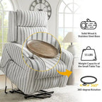 Darrell Modern Lift Assist Massage and Heating Power Recliner with Charing and Soild Wood Tray Set of 2by HULALA HOME