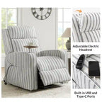 Darrell Modern Lift Assist Massage and Heating Power Recliner with Charing and Soild Wood Tray Set of 2by HULALA HOME