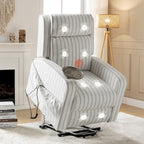 Darrell Modern Lift Assist Massage and Heating Power Recliner with Charing and Soild Wood Tray Set of 2by HULALA HOME