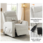 Darrell Modern Lift Assist Massage and Heating Power Recliner with Charing and Soild Wood Tray Set of 2by HULALA HOME