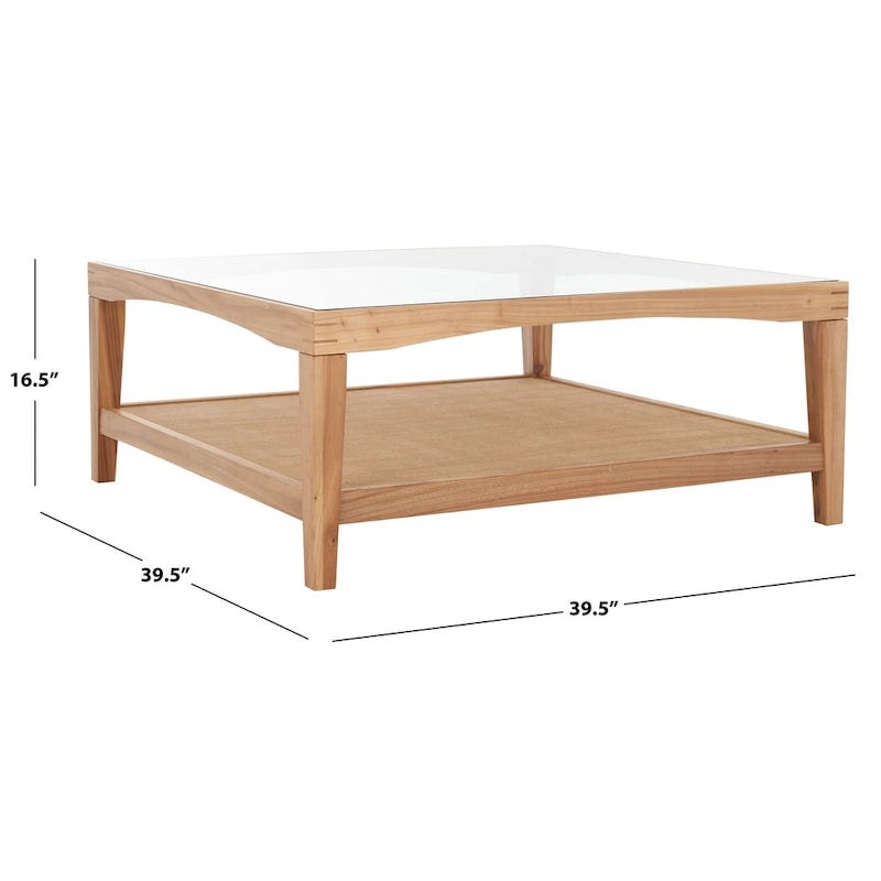 SAFAVIEH Couture Nicolella Square Glass Coffee Table - 40W x 40D x 17H