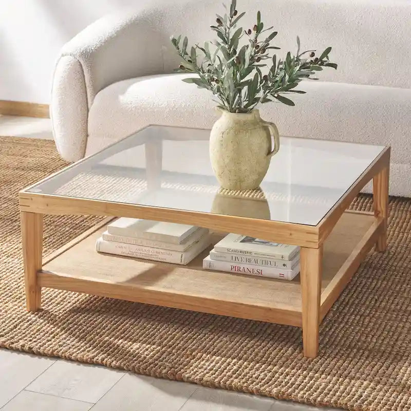 SAFAVIEH Couture Nicolella Square Glass Coffee Table - 40W x 40D x 17H