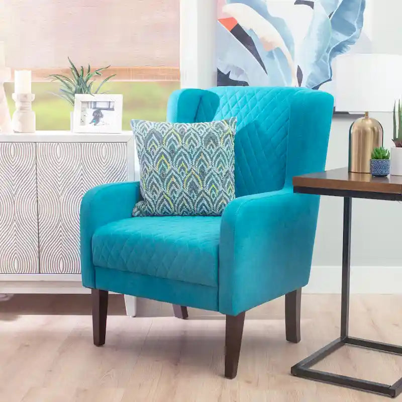 Hulin Velvet Upholstered High Wingback Accent Chair